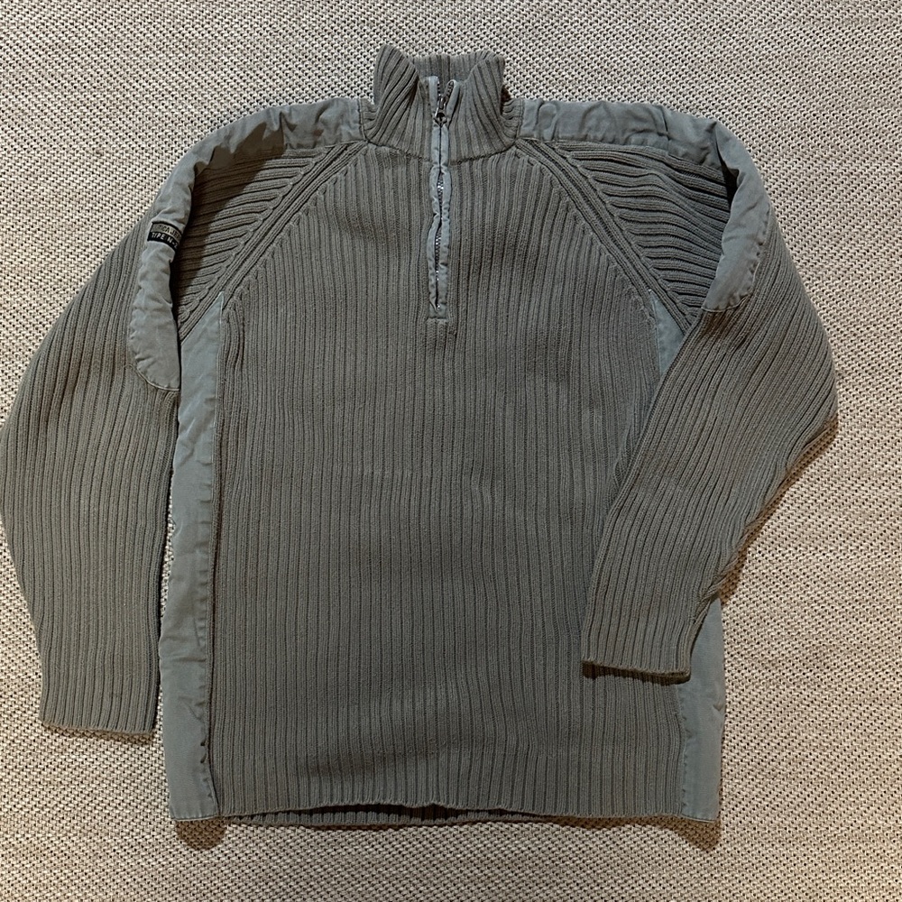 Men's Nautica Taupe Quarter-Zip Sweater XXL
